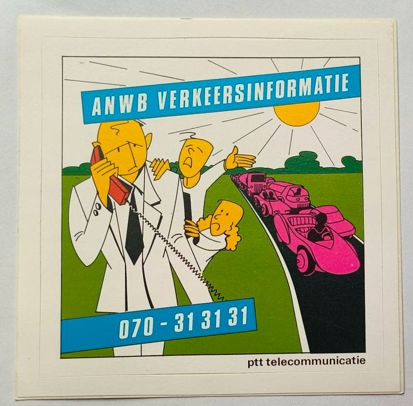 Sticker ANWB verkeersinformatie 070-313131, Ophalen of Verzenden, Zo goed als nieuw, Bedrijf of Vereniging