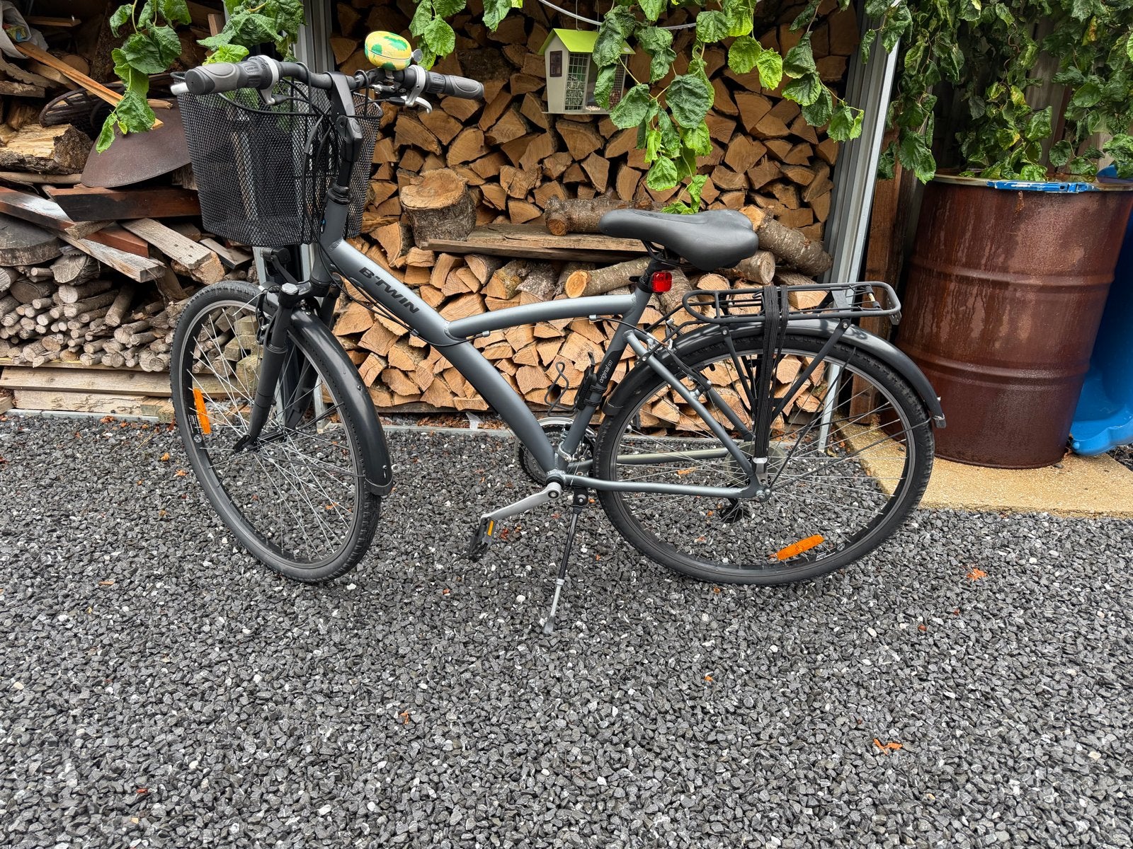 Btwin Riverside 500 Fiets - Grijs, Fietsen en Brommers, Fietsen | Dames | Damesfietsen, 53 tot 56 cm, Velgrem, Versnellingen, Zo goed als nieuw