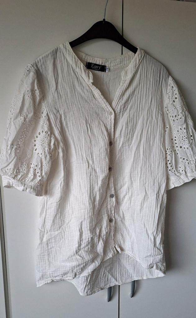 Witte blouse l-xl, Kleding | Dames, Blouses en Tunieken, Ophalen of Verzenden, Zo goed als nieuw, Maat 46/48 (XL) of groter, Wit