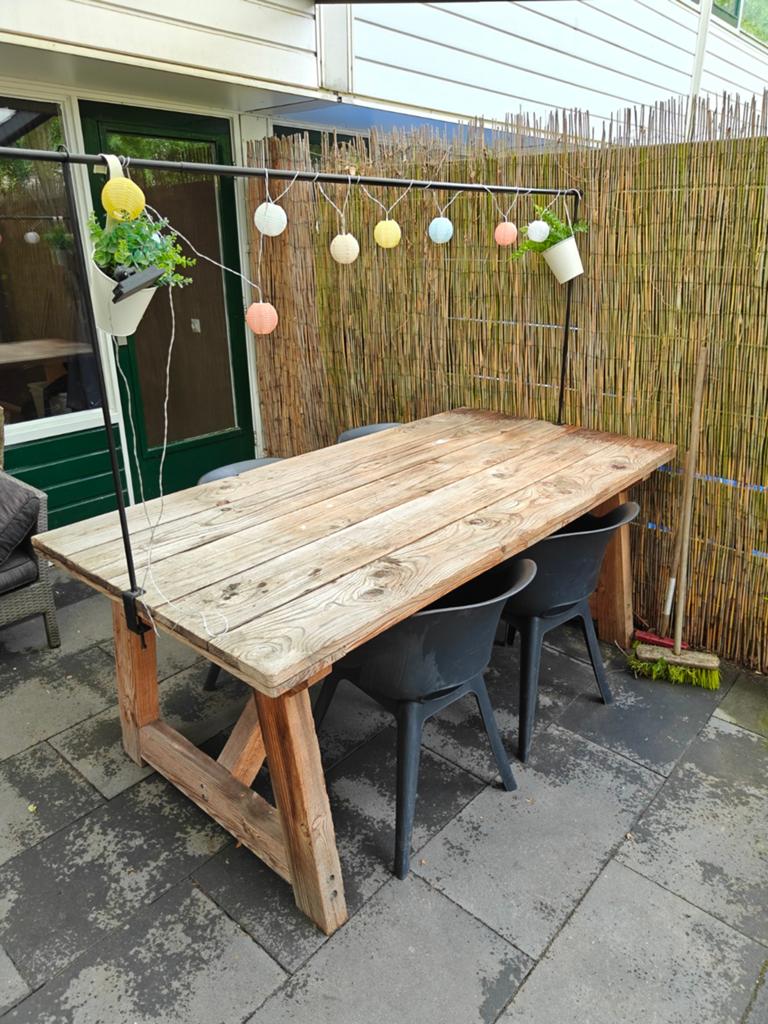 Handgemaakte massief Douglas houten tafel 90x200 cm, Ophalen