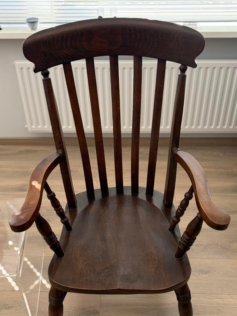 Traditionele Houten Windsor Stoel, Ophalen, Gebruikt, Bruin, Eén