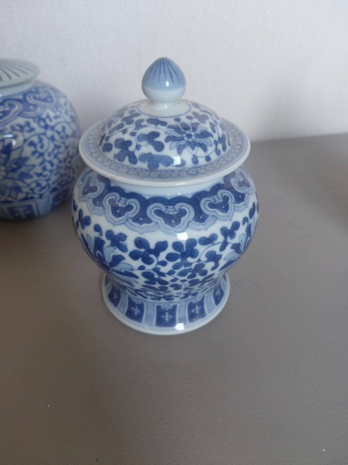 Blauw wit gemberpotje gember pot, Antiek en Kunst, Ophalen