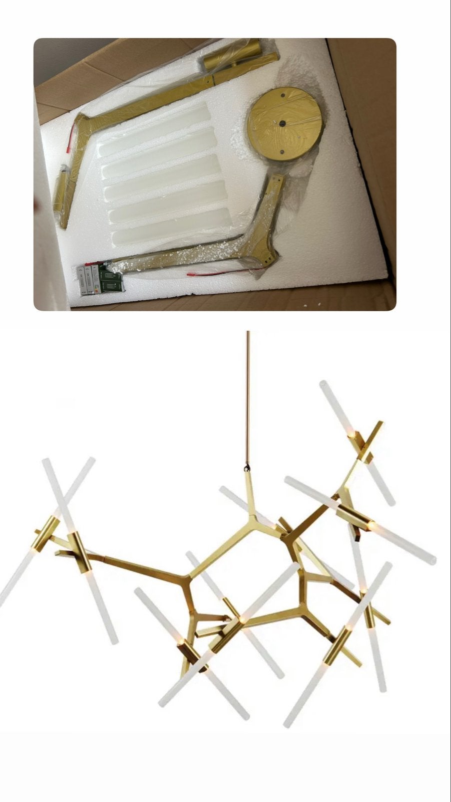 Moderne Gouden Kroonluchter 170cm - Nieuw in doos