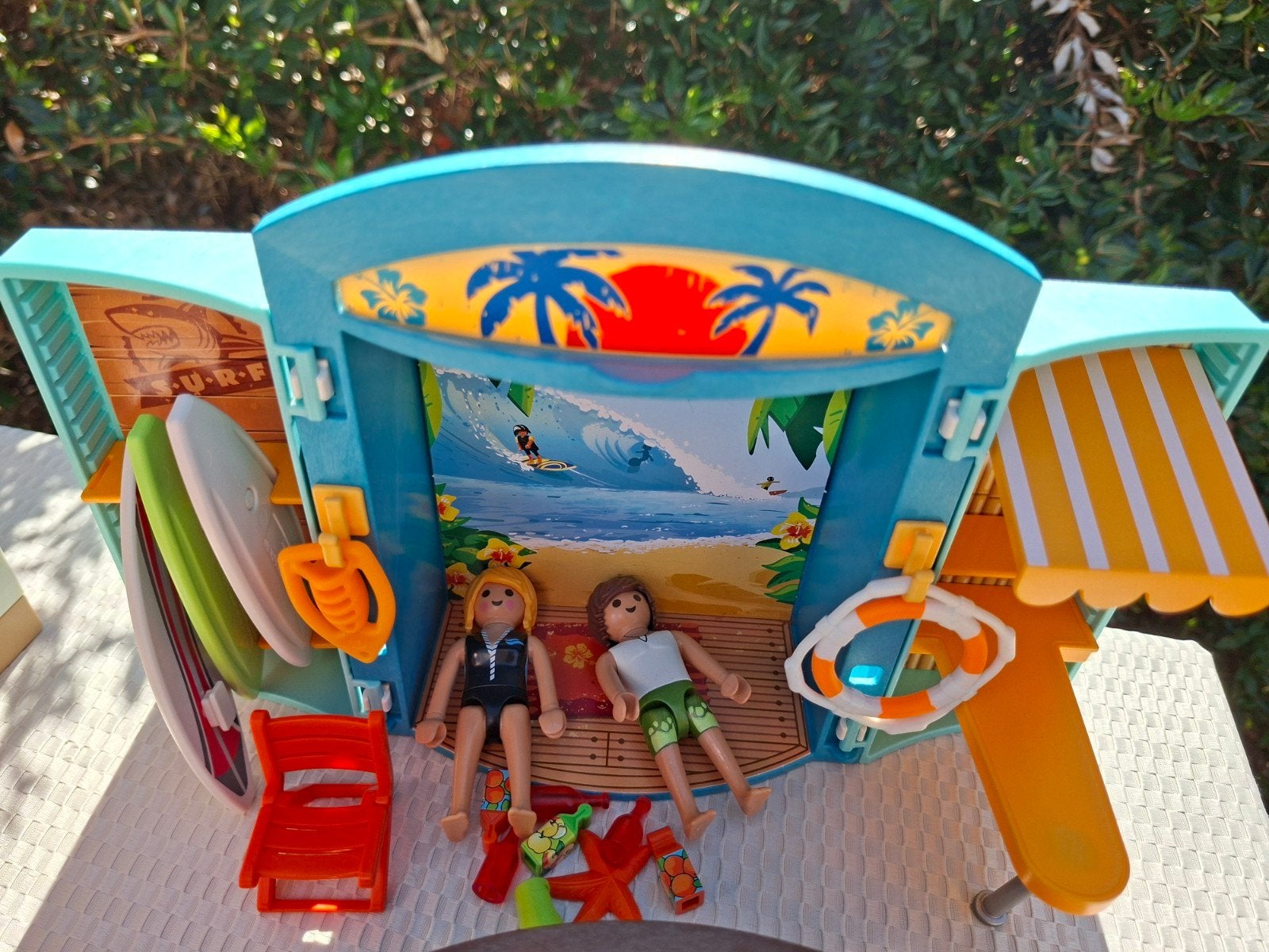 Playmobil Surfer Strandhuisje met poppetjes en accessoires, Ophalen of Verzenden, Gebruikt, Jongen of Meisje