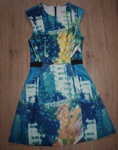 Blauw Groene Jurk H&M (M), Kleding | Dames, Maat 38/40 (M), H&M, Blauw, Ophalen of Verzenden