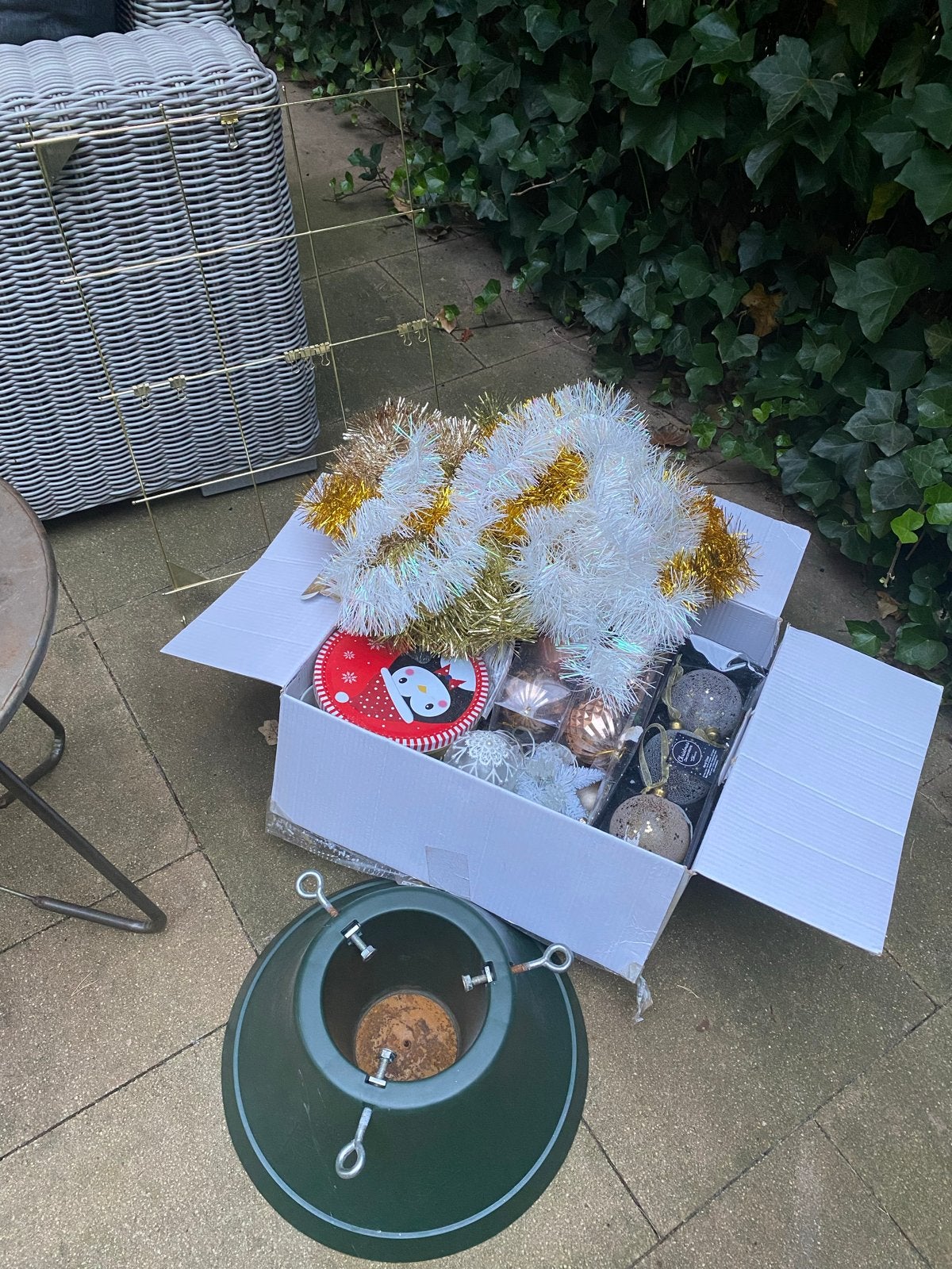Kerstspullen, standaard, versiering, rek, Ophalen, Gebruikt