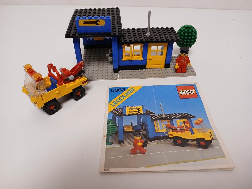 Vintage lego 6363 auto service station met manual, Kinderen en Baby's, Speelgoed | Duplo en Lego, Ophalen of Verzenden