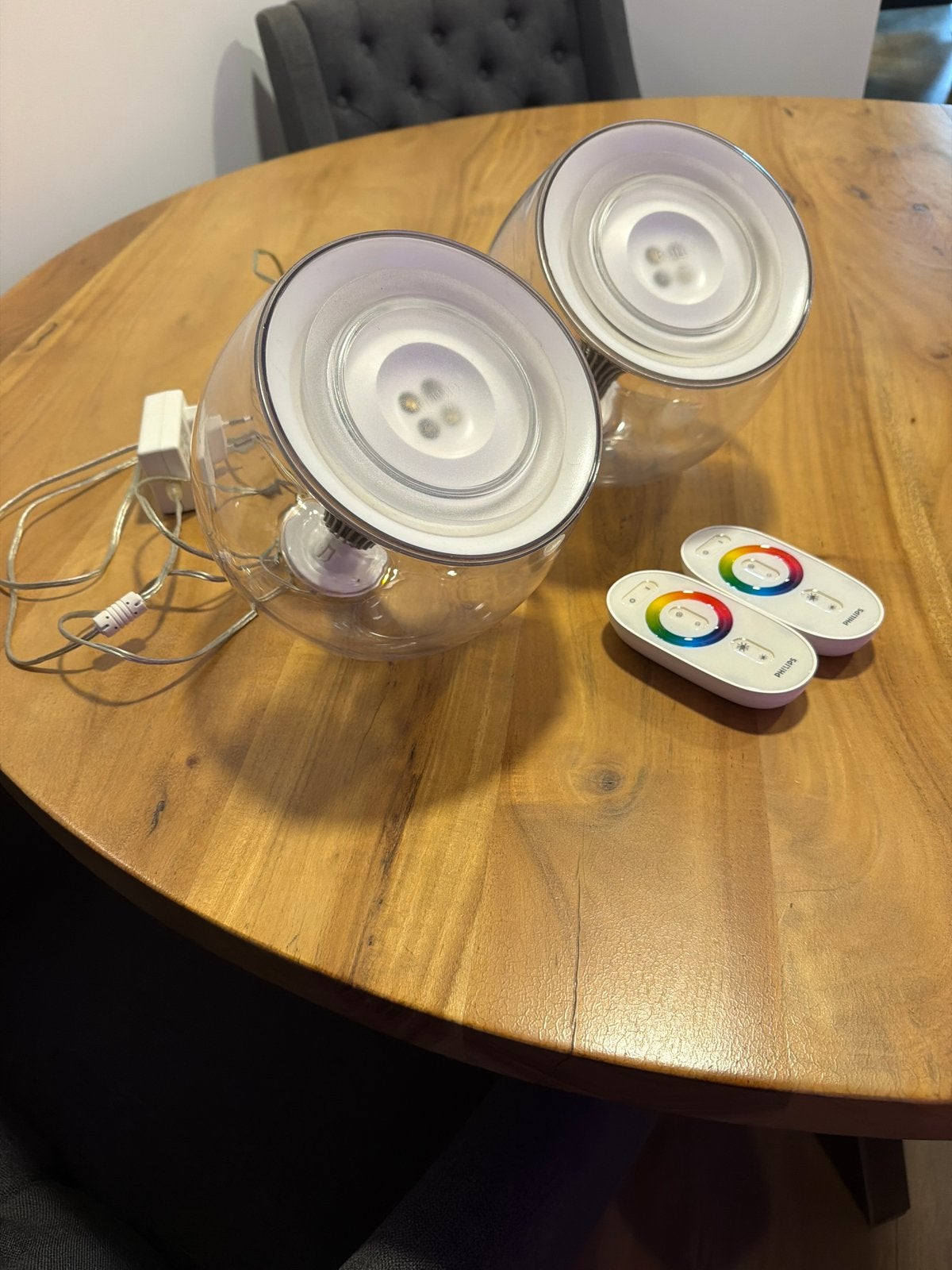 Philips Hue Iris tafellampen (2 stuks) met afstandsbediening, Ophalen, Gebruikt, Kunststof, Meerkleurig