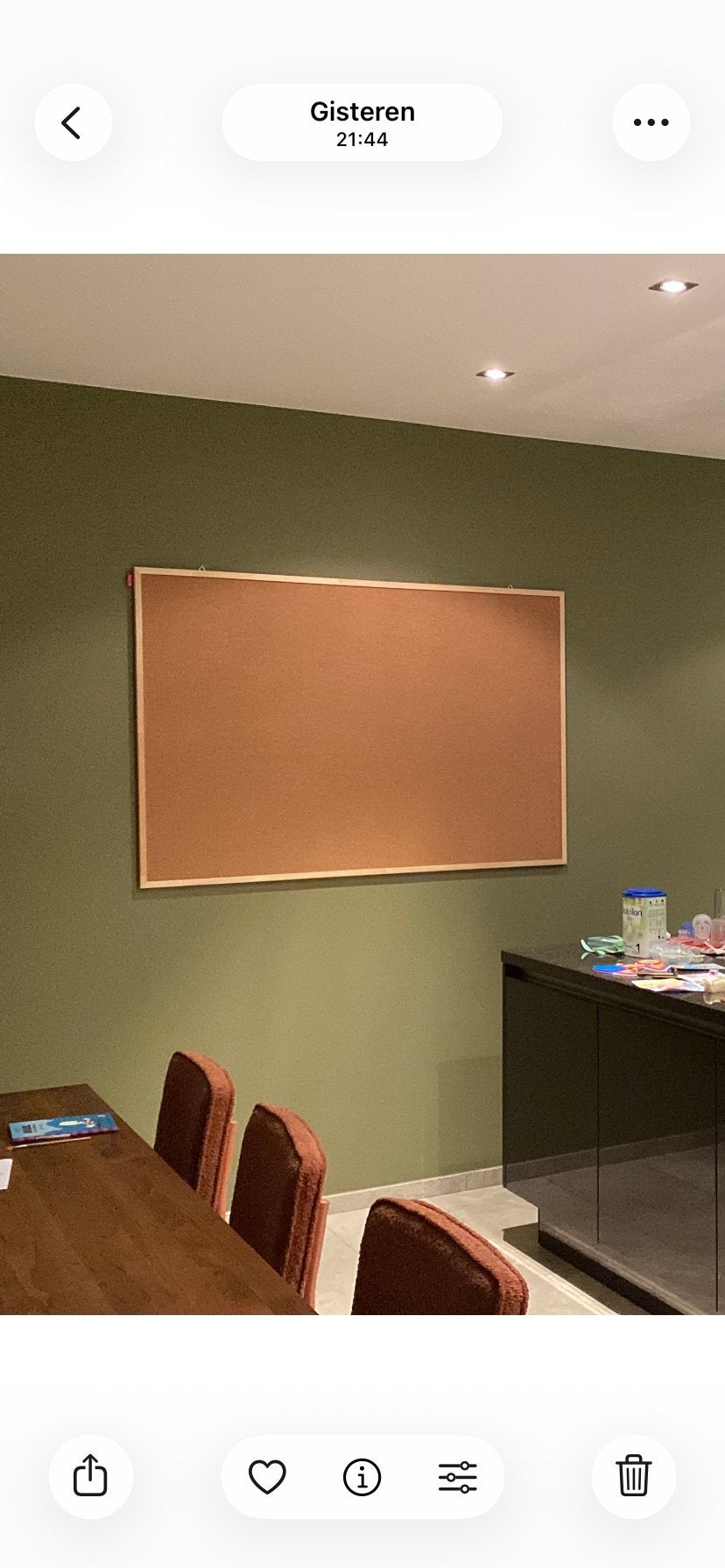 Nieuw Groot prikbord (1,5m x 1m) met houten lijst, Ophalen, Nieuw, Prikbord
