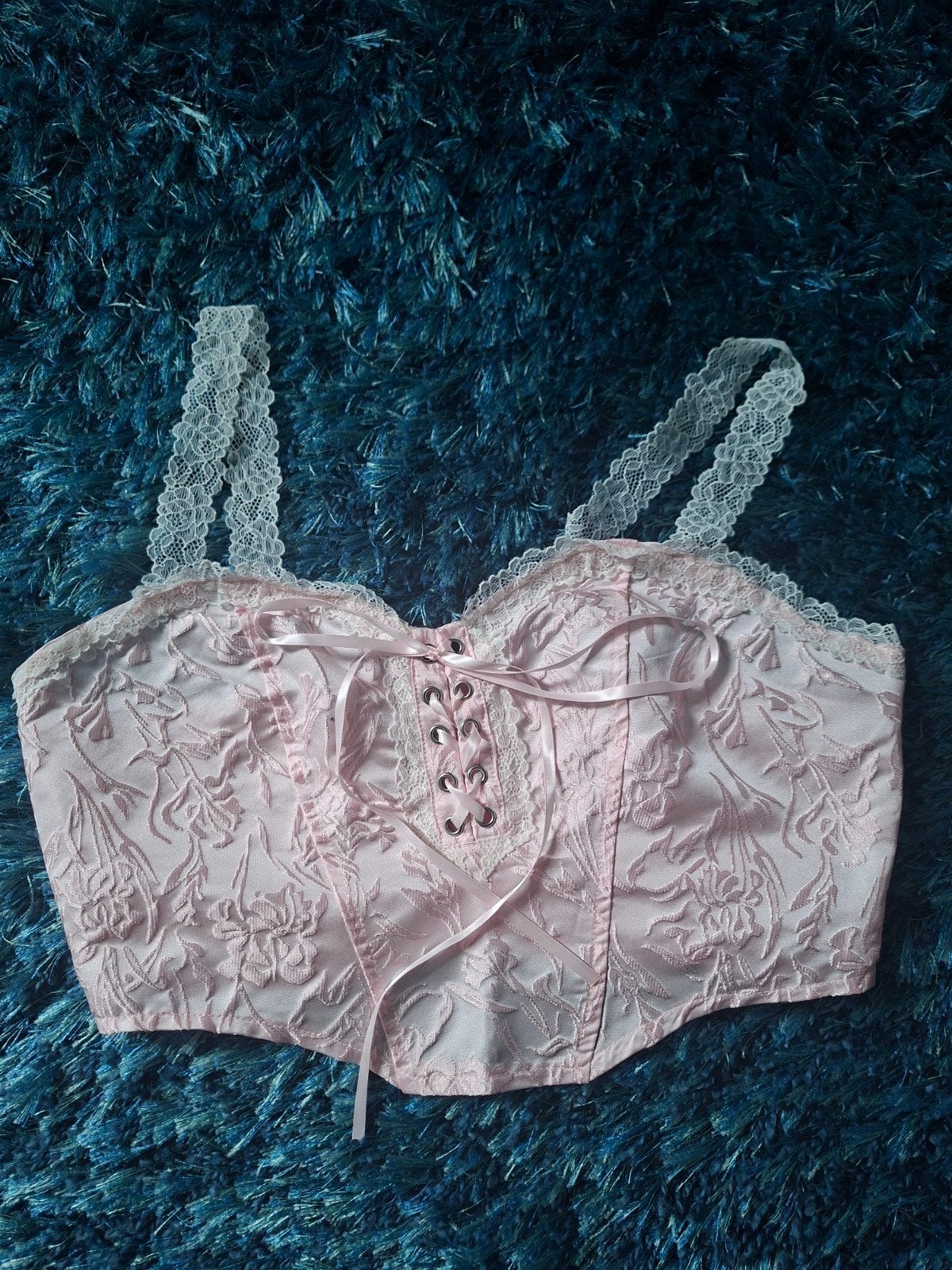 Roze Shein Body/Korset met Kant en Bloemenprint, Shein, Ophalen of Verzenden, Zo goed als nieuw