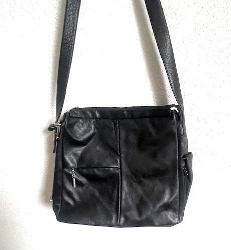 mooie leren Pascal tas in stijl van Renato Angi, Overige merken, Gebruikt, Zwart, Ophalen of Verzenden