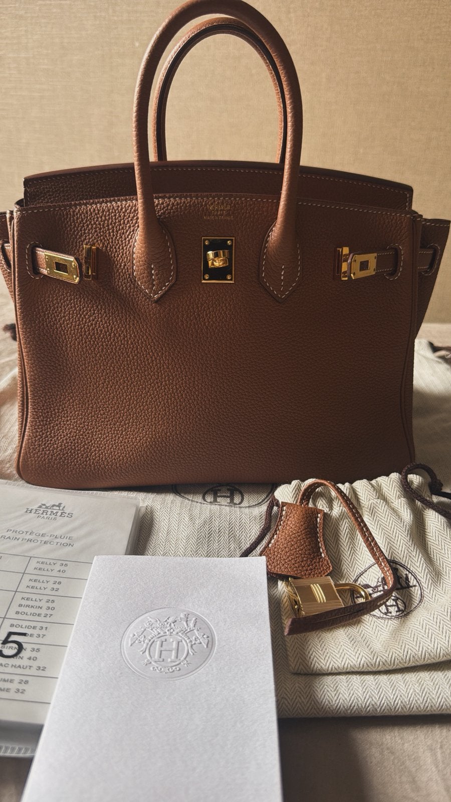 Hermes Birkin 25 togo, Ophalen, Zo goed als nieuw, Handtas