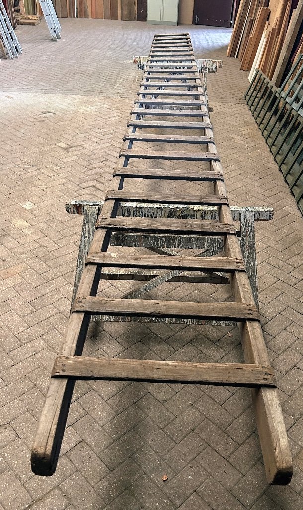 Te koop: Houten ladder lang 6,75m1 bieden vanaf €50,00, Ophalen, Gebruikt, Ladder, 4 meter of meer