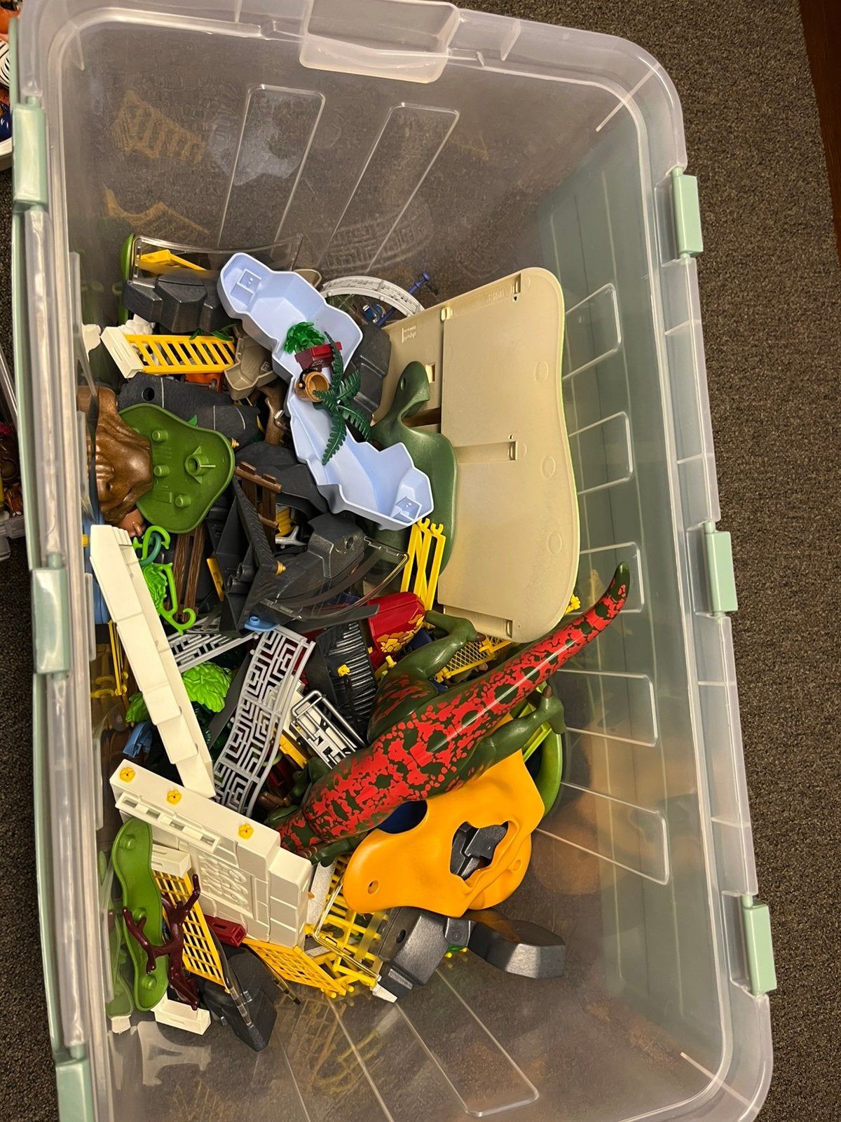 Grote doos met losse Playmobil onderdelen en dieren, Ophalen, Gebruikt, Los playmobil
