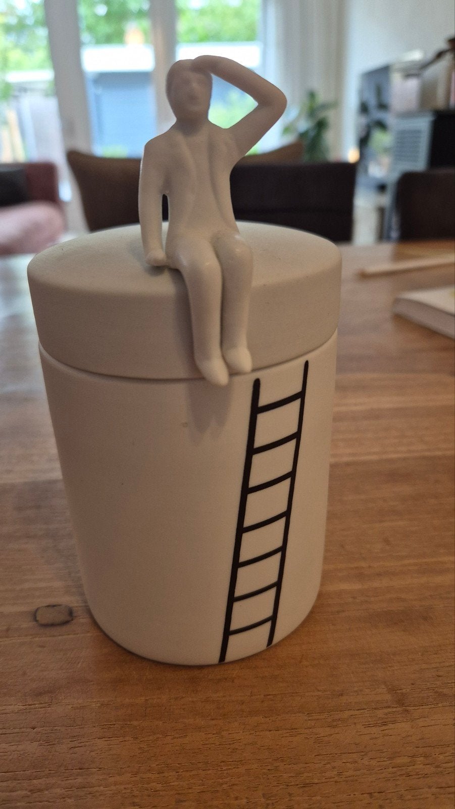 Räder Voorraadpot Man - Wit Porselein, Ophalen, Zo goed als nieuw, Modern, Wit