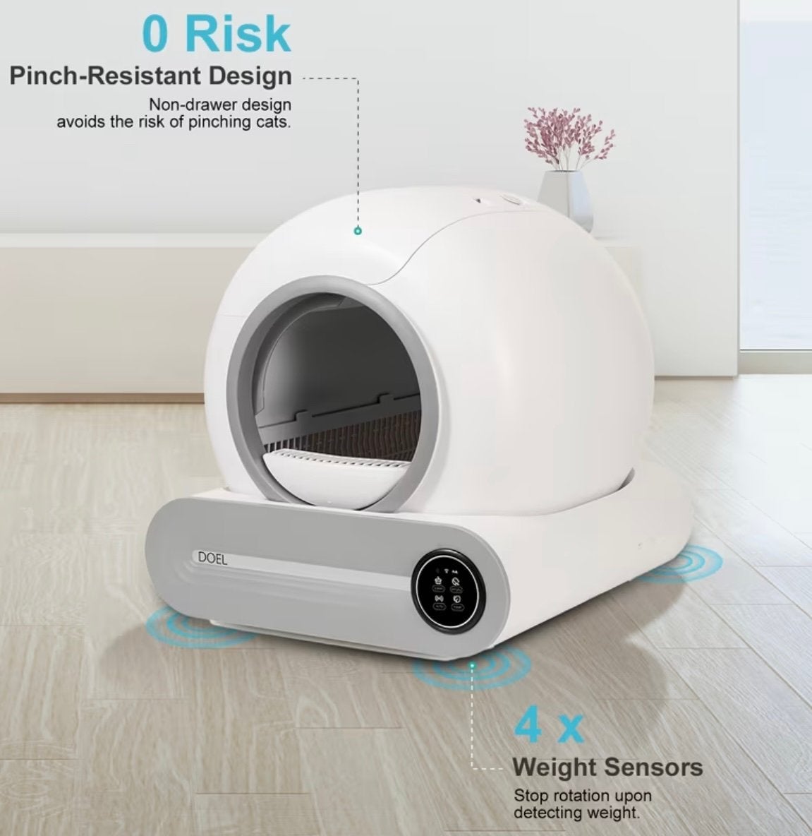 Elektrische Zelfreinigende Kattenbak Smart App, Ophalen of Verzenden, Zelfreinigend, Nieuw, Open