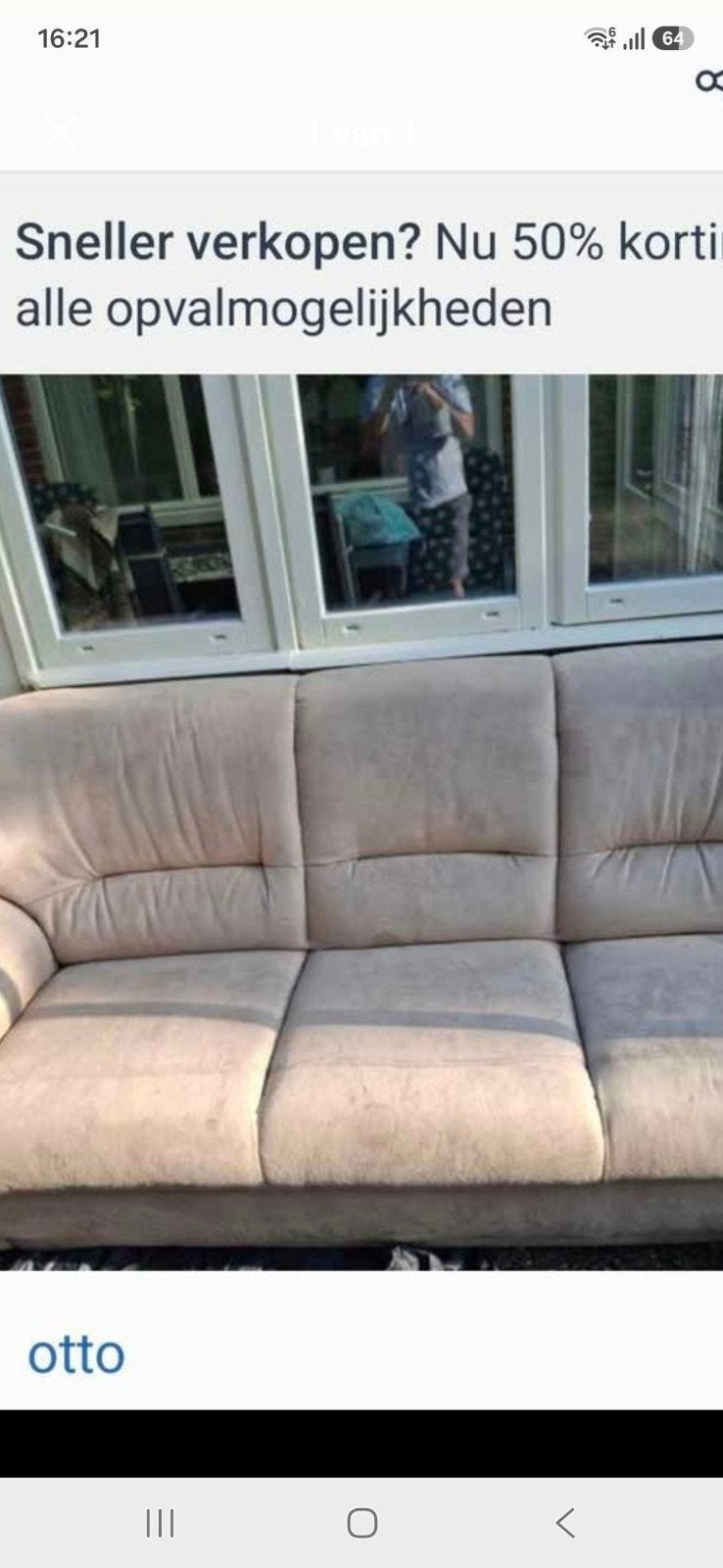 2x 3zits bankstel  beige, Ophalen