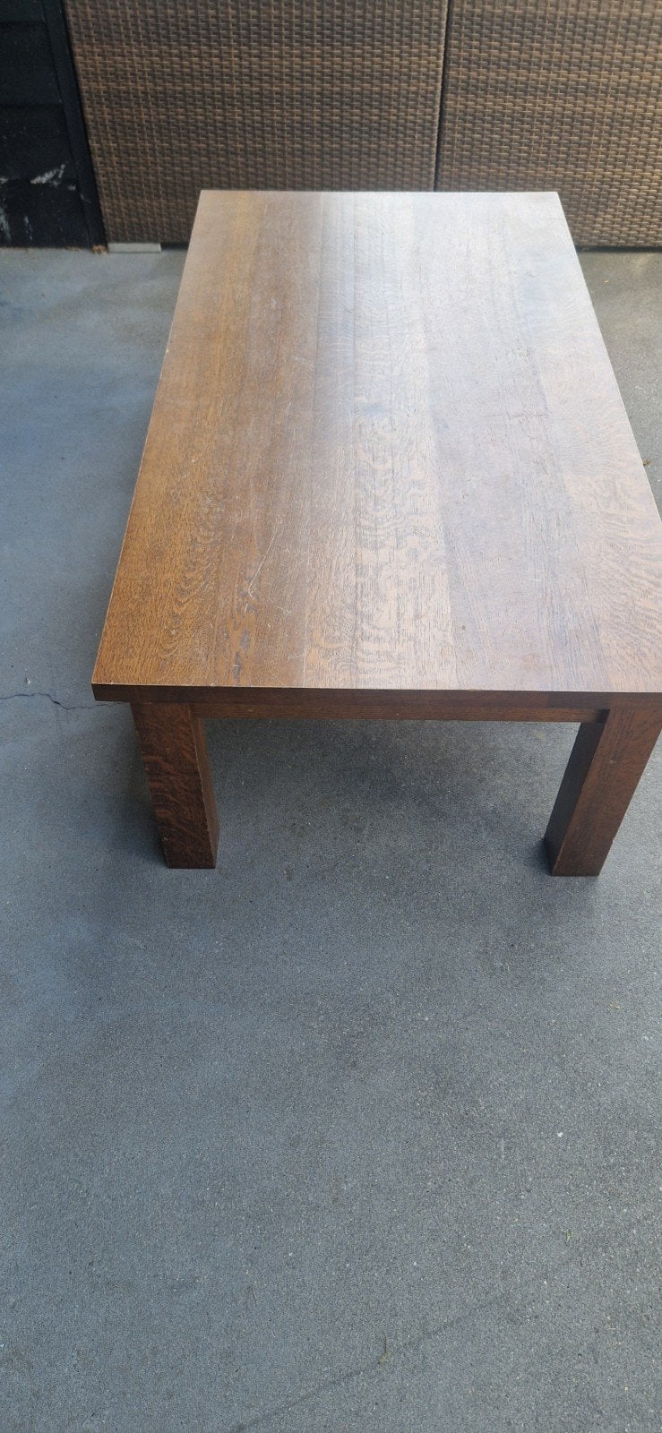 Robuuste houten salontafel met lade, Huis en Inrichting, Tafels | Salontafels, Ophalen, Gebruikt, 100 tot 150 cm, 50 tot 100 cm
