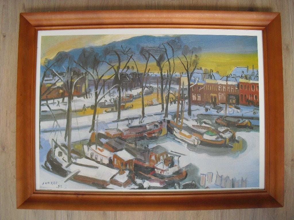 Prent Jan van der Zee Westerhaven Groningen De Ploeg, Ophalen of Verzenden