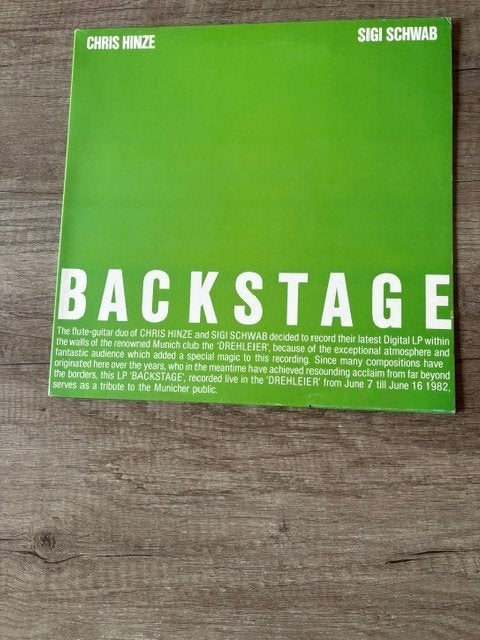LP Chris Hinze and Sigi Schwab - Backstage - 1983, Ophalen of Verzenden, Jazz, LP