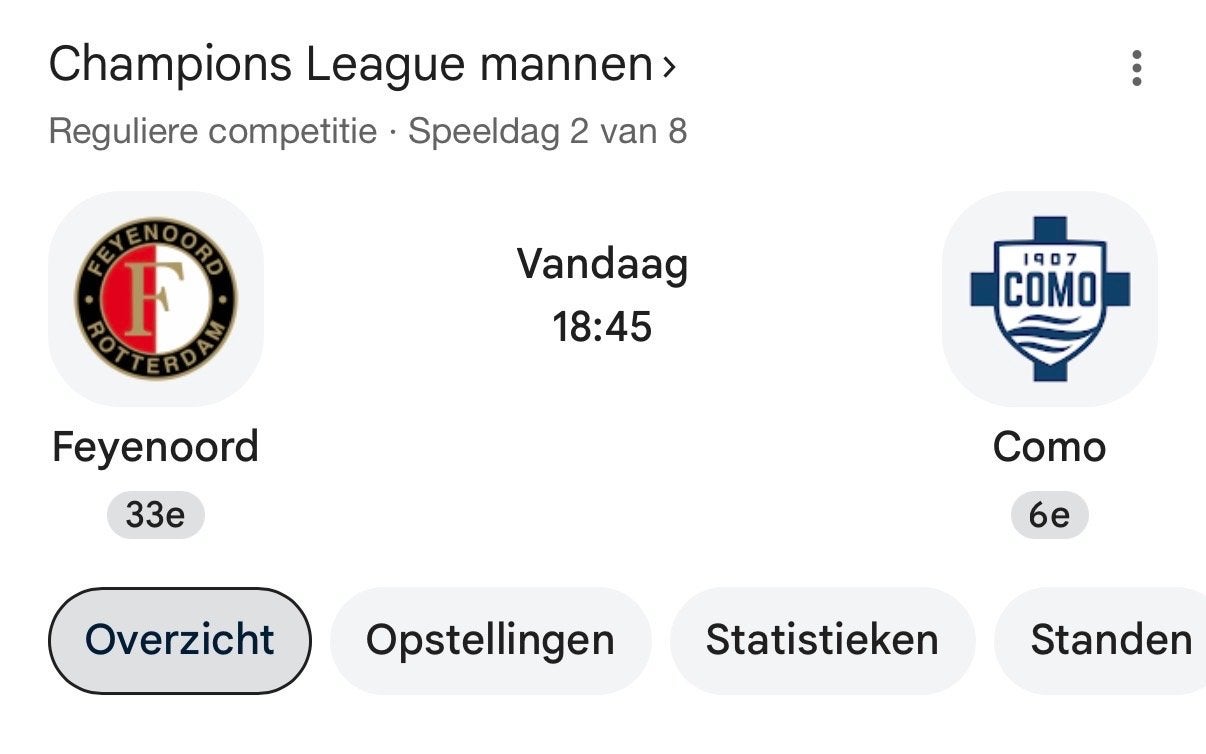 Feyenoord como champions ligeu, Tickets en Kaartjes, Eén persoon