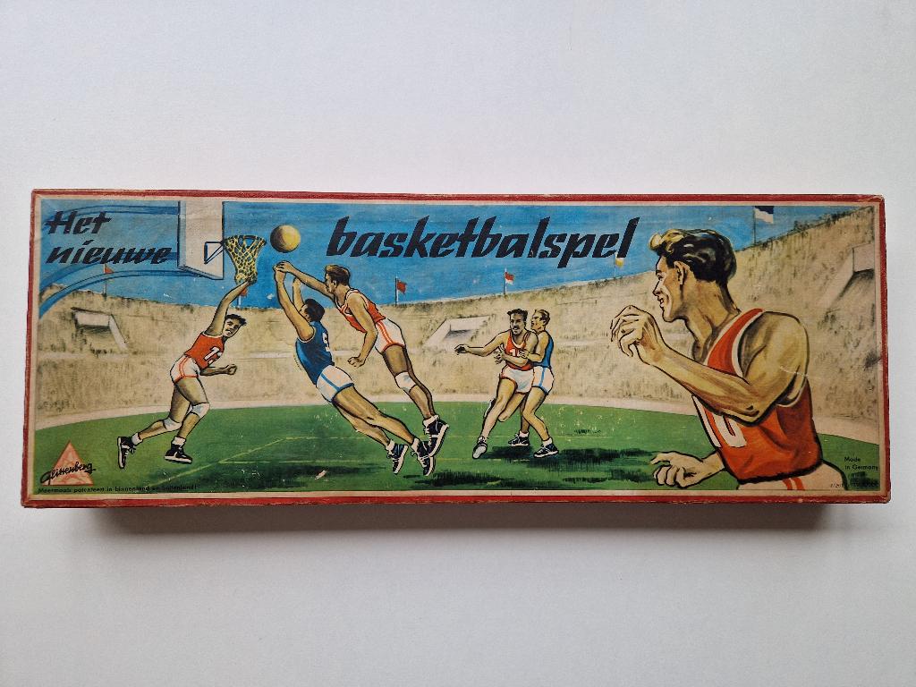Vintage "Het nieuwe Basketbalspel" compleet in doos, Ophalen of Verzenden, Gebruikt
