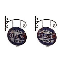 Open / closed ijzeren uithang bord en Garage my rules shop, Verzamelen, Reclamebord, Ophalen of Verzenden, Zo goed als nieuw, Info@americansaleshop.nl