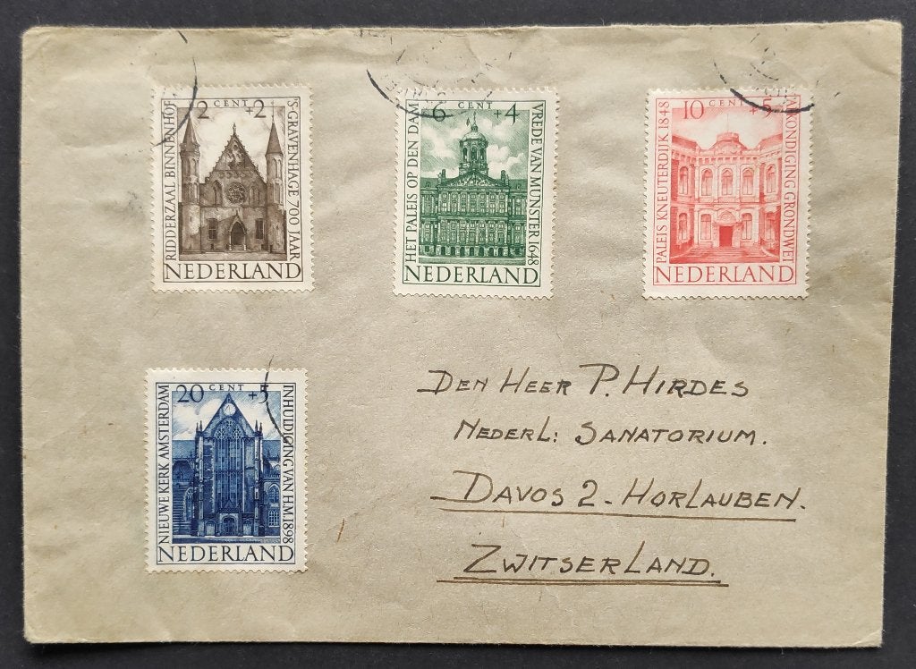 Zomerzegels 1948 (NVPH 500/503) - serie op brief, Postzegels en Munten, Verzenden, Envelop