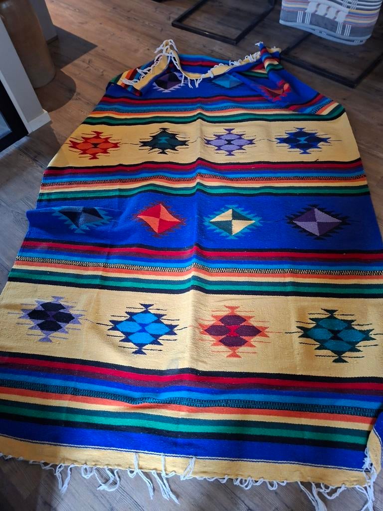 Mexicaans vloerkleed of wandkleed, Gebruikt, 150 tot 200 cm, 200 cm of meer, Ophalen of Verzenden