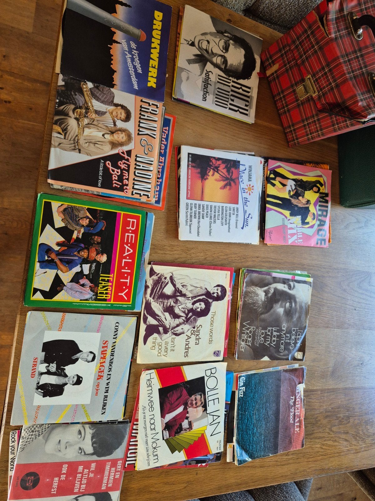 Grote collectie vinyl singles met koffer, Gebruikt, 7 inch, EP, Fotohoes