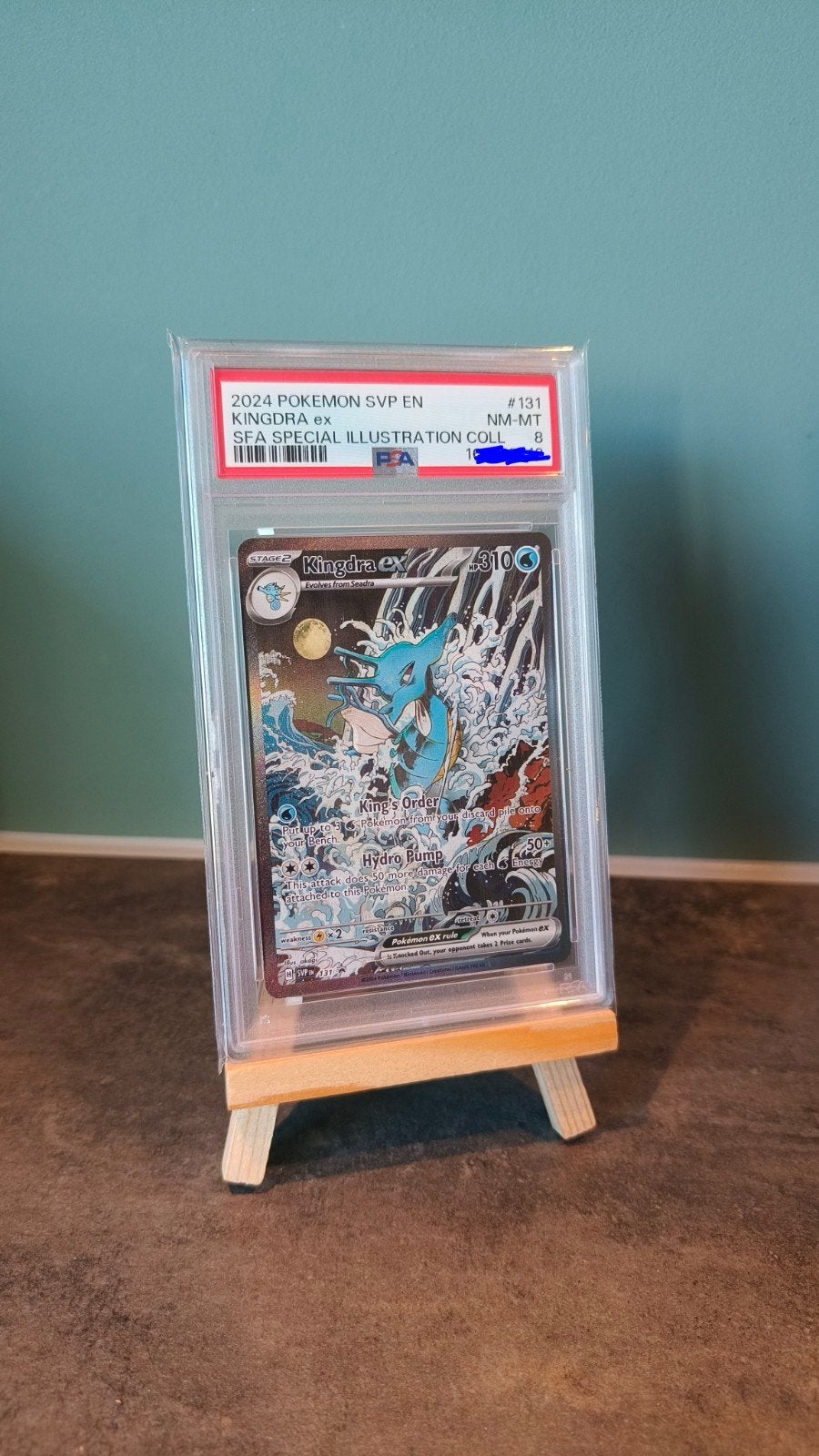 Kingdra Ex #131 Pokemon Promo PSA 8 slab, Ophalen of Verzenden, Nieuw, Overige typen