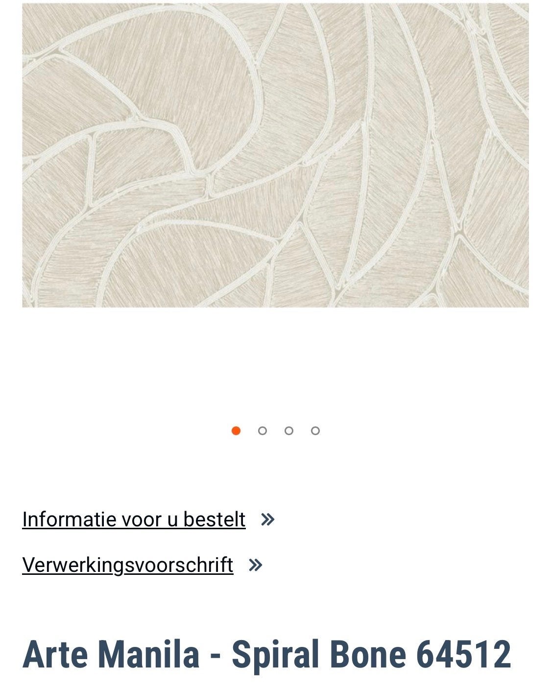 Restant Arte Manila - Spiral Bone 64512 Behang, Natuurlijk, Ophalen of Verzenden, Vliesbehang, Minder dan 5 m²