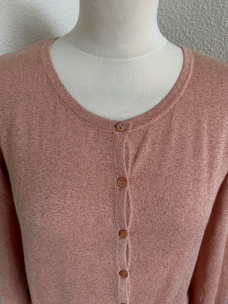 King Louie maat L roze glitter cardigan vestje 2276, Maat 42/44 (L), Ophalen of Verzenden, Zo goed als nieuw, King Louie