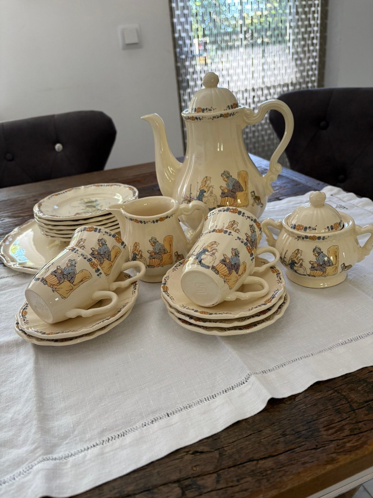 Sarreguemines Enfants Richard koffie/theeservies- Frankrijk., Ophalen of Verzenden