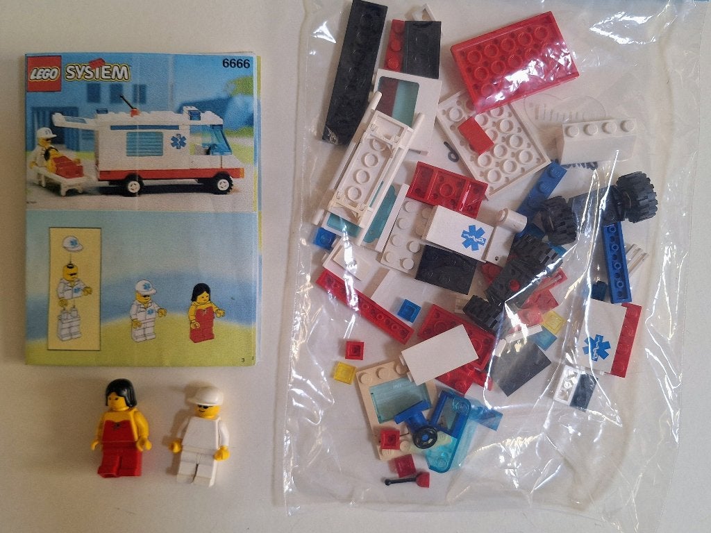 Lego system 6666 Ambulance, Lego, Ophalen of Verzenden, Inclusief instructies, Complete set
