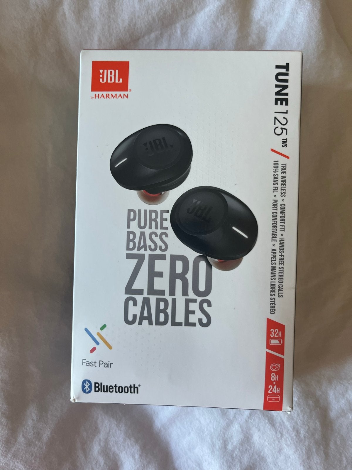 JBL Tune 125 TWS Draadloze In-ear oordopjes Zwart, In-ear, JBL, Bluetooth, Nieuw