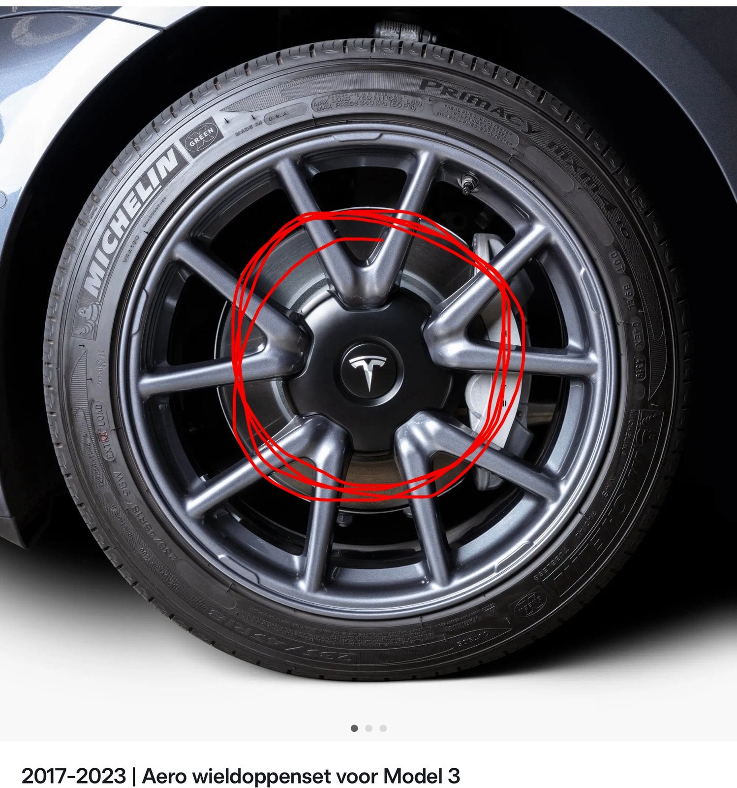 Originele Tesla Model 3 Aero wieldoppen set (4 stuks), Ophalen of Verzenden, Zo goed als nieuw