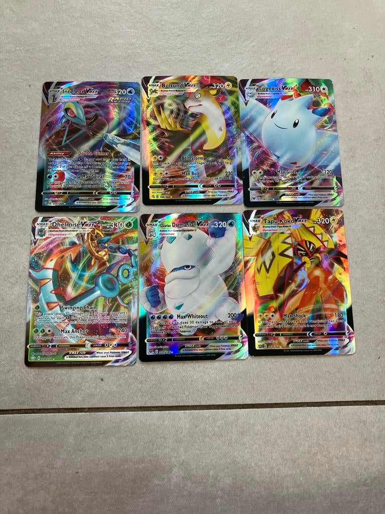 VMAX Pokémon Kaarten Collectie - 6 Stuks nmr 13, Hobby en Vrije tijd, Verzamelkaartspellen | Pokémon, Ophalen of Verzenden, Zo goed als nieuw
