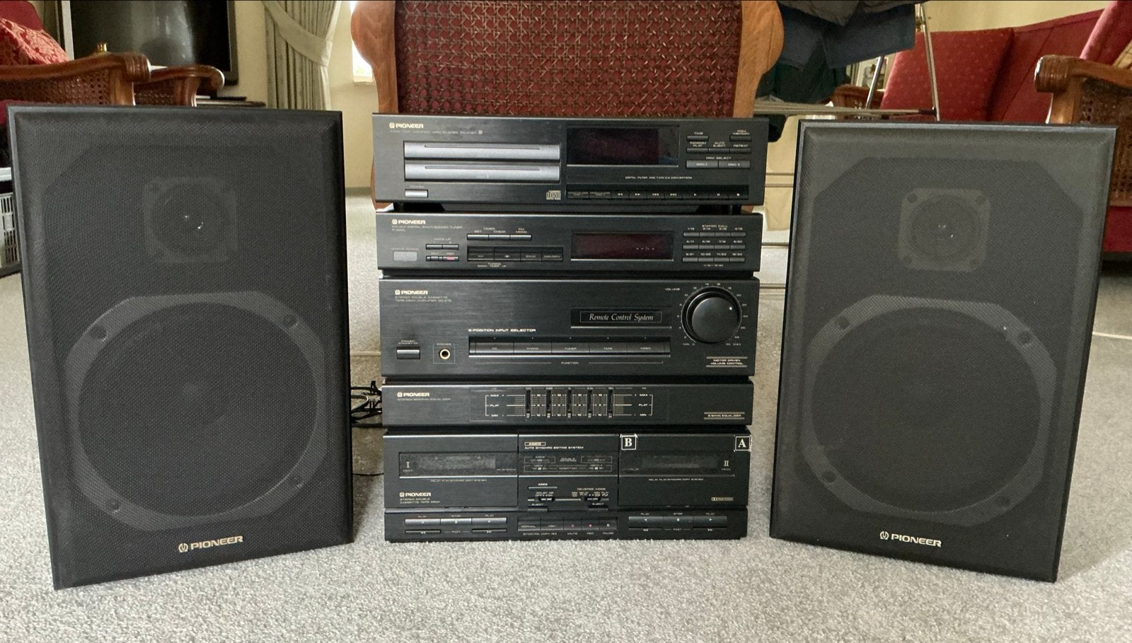 Pioneer stereo-installatie met grote geluidssprekers, Ophalen, Gebruikt, Cassettedeck, Losse componenten