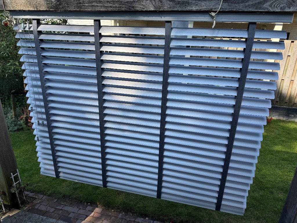 Luxaflex Aluminium-Grijs 7 cm Lamel, Ophalen, Gebruikt, 148 cm, 192 cm
