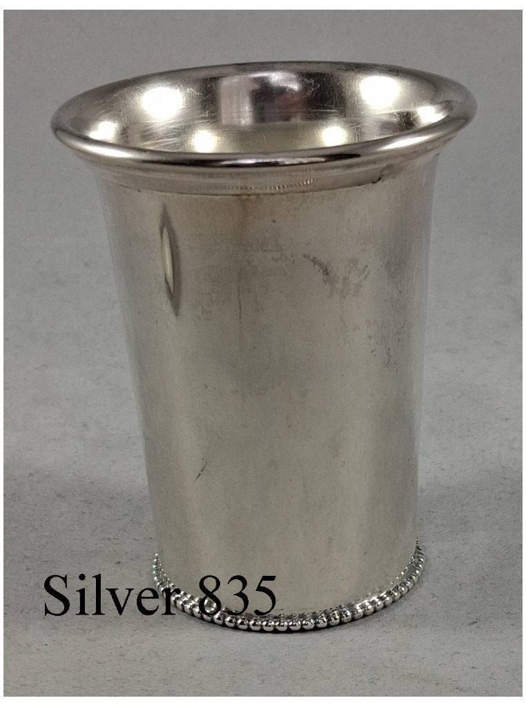 Zilveren Beker met parelrand antiek 835 zilver, Antiek en Kunst, Ophalen of Verzenden, Zilver