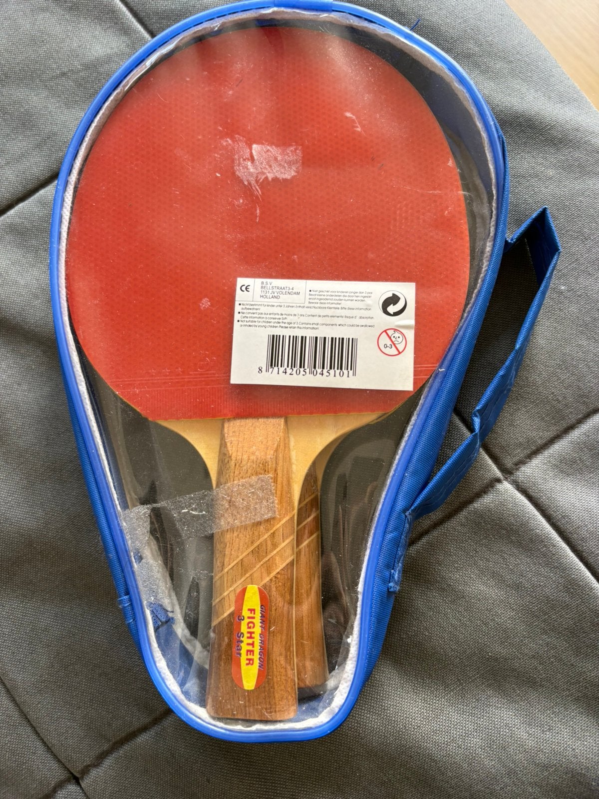 Giant Dragon Fighter 3-Star Tafeltennisset (2 batjes + hoes), Sport en Fitness, Tafeltennis, Ophalen, Zo goed als nieuw, Tafel Outdoor