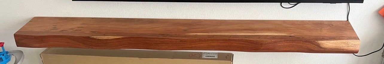 Acacia houten wandplank/tv meubel, Ophalen, Zo goed als nieuw, 25 tot 50 cm