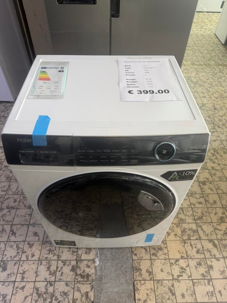 Haijer wasmachine 9 kg 1400 toeren nieuw, Ophalen, Minder dan 85 cm, 8 tot 10 kg, Nieuw