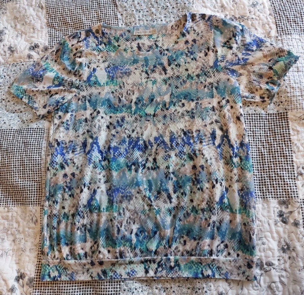 Shirt Kawaii groen blauw grijs Dreamstar L korte mouw, Dreamstar, Blauw, Maat 42/44 (L), Ophalen of Verzenden