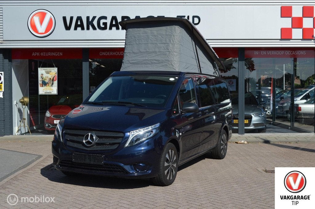 Mercedes V-klasse V220 MARCO POLO /DUB. SCHUIFD/AUT. 9, Auto's, Mercedes-Benz, Automaat, Gebruikt, Blauw, 163 pk