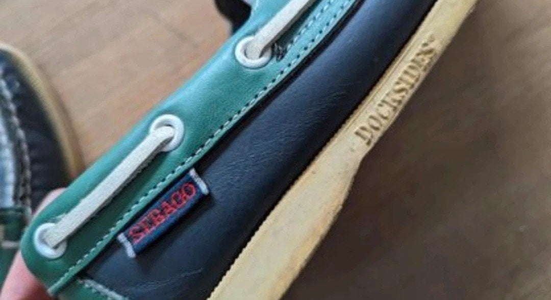 Sebago Docksides leren bootschoenen maat 35, Blauw, Ophalen of Verzenden, Zo goed als nieuw, Espadrilles of Moccasins