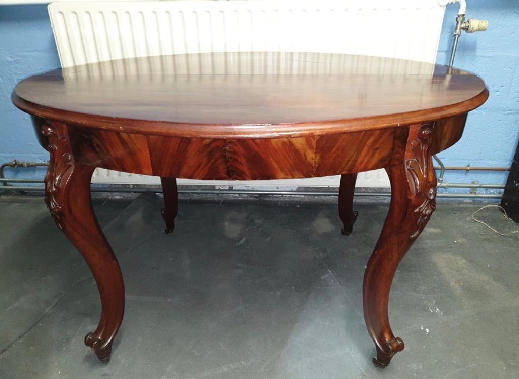 Antieke Mahonie Coulissen Tafel - Uitschuifbare Eettafel, Antiek en Kunst, Ophalen of Verzenden