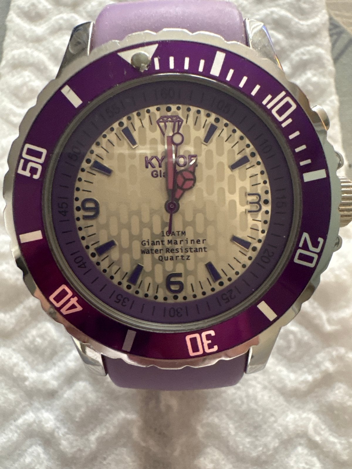 Kyboe Giant Mariner Horloge - Paars/Zilver, Overige merken, Gebruikt, Staal, Polshorloge