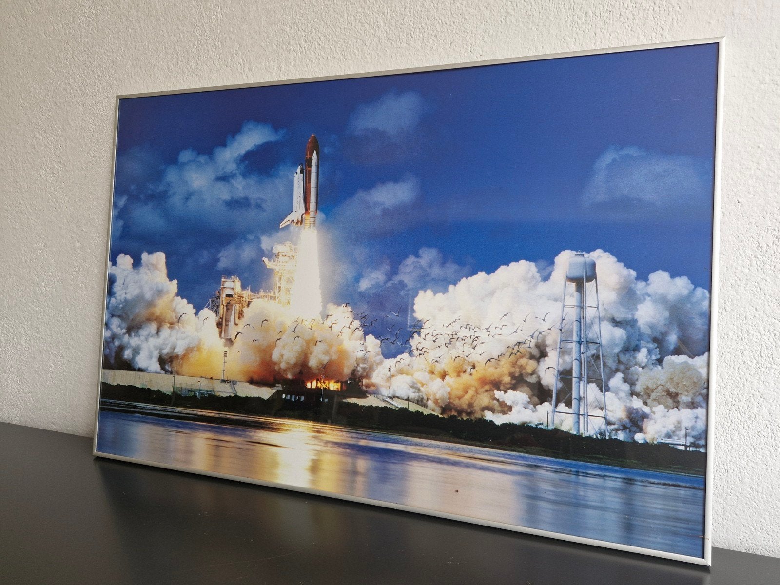 Space Shuttle Lancering Fotoprint - Ruimtevaart Kunst, Ophalen of Verzenden